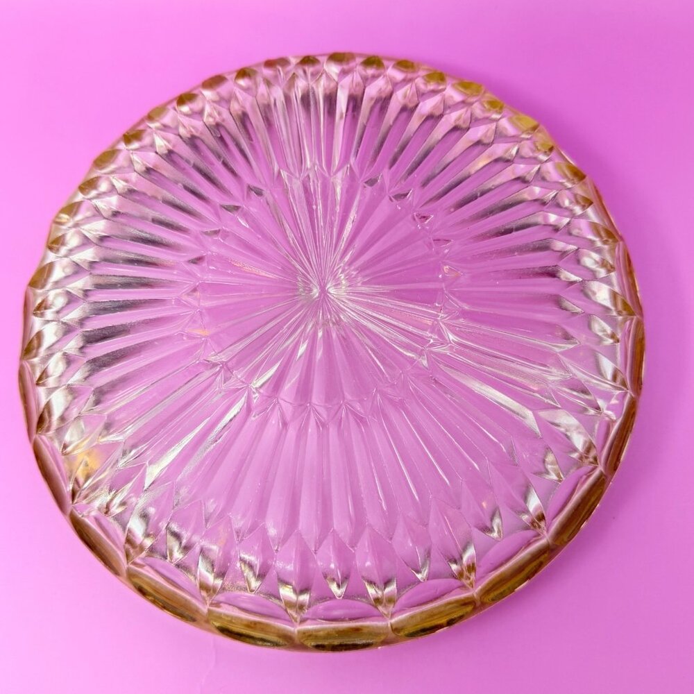 Vintage 1970s Leonard Silver Rim Crystal Divided Bowl - Picture 4 of 4